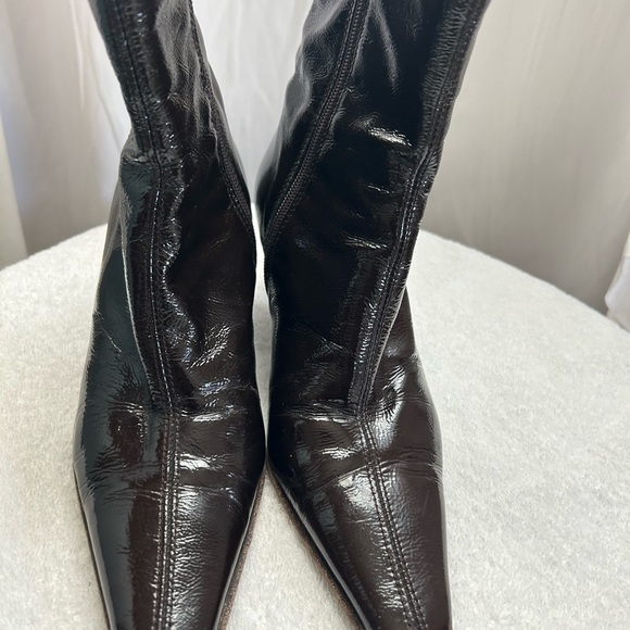 Aquatalia Brown Patent Leather ankle boot - Picture 6 of 12